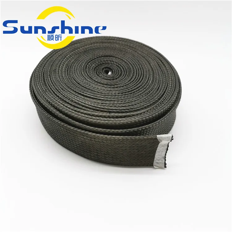 
high quality heat resistant carbon kevlar fiber braided sleeve for wire and cables 
