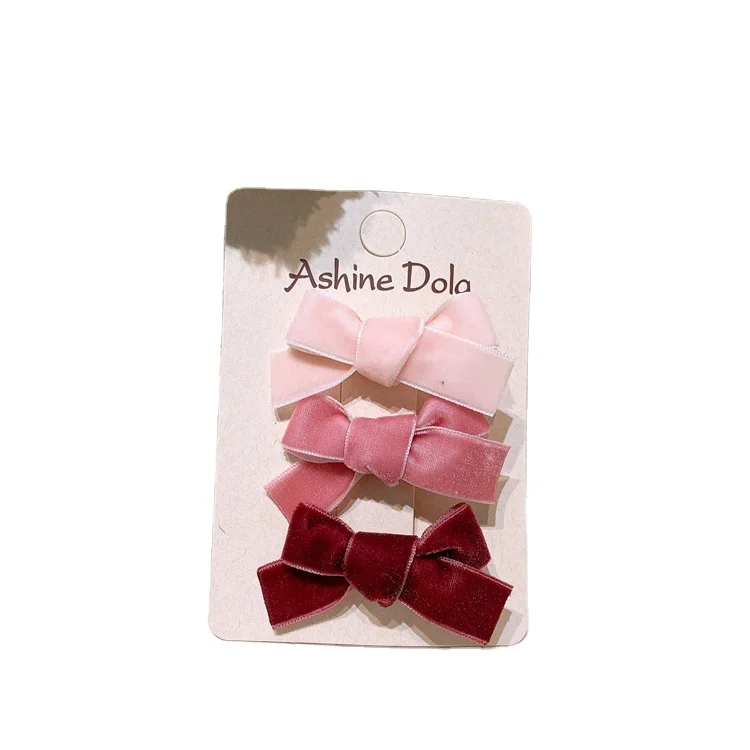 Новая детская бархатная заколка для волос с бантом простая заколка для волос для маленькой девочки заколка для челки