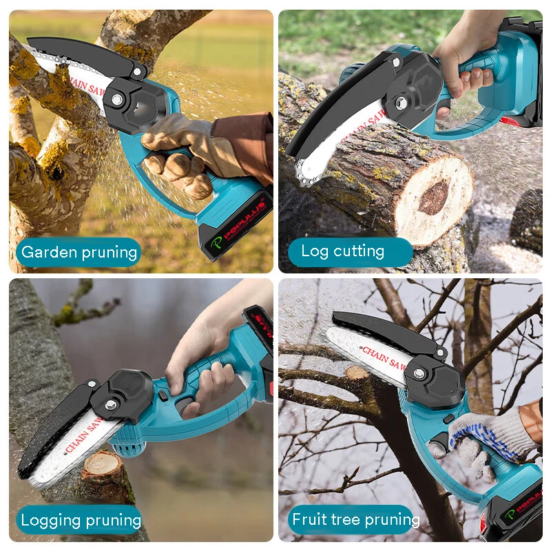 iPOPULUS Good Price 16 Inch Battery Tool Cordless Chain Saw Wood Cutting Machine Garden Electric Power lithium Chain Saw
