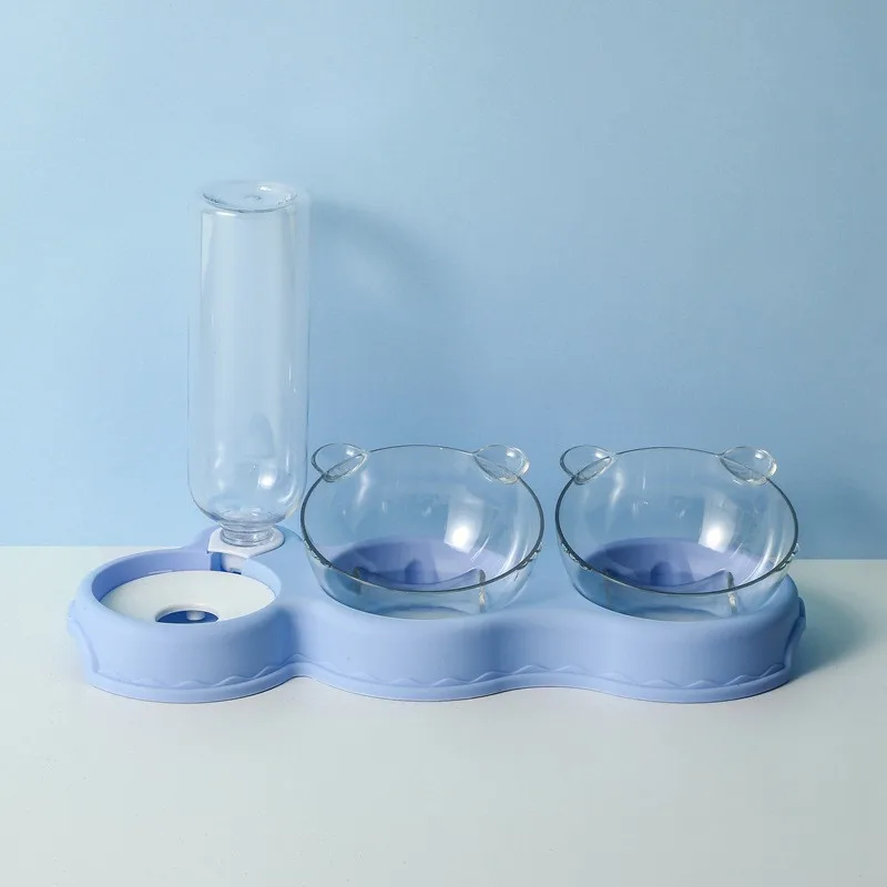 Hot Selling Cat Double Bowl Automatic Pet Bowl Feeder Water Bottle Dog Cat Bowl supplies Water Dispenser