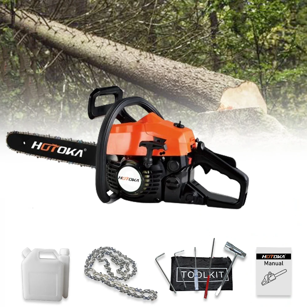 Бензиновая бензопила HOTOKA 37 2/38cc 14 дюймов с профессиональным двухтактным двигателем E-Start 3800 бензиновая цепная пила для сада