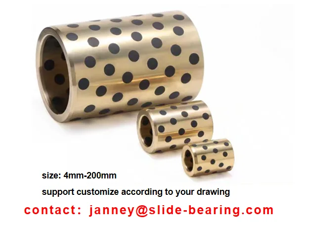 Graphite Plugged Bronze Bushings custom graphite impregnated brass bushing flanged brass bushing with 4 holes