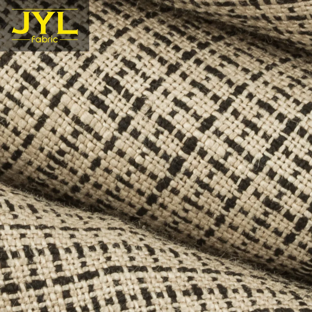 
JYL 100% linen fabric spring shirts clothing plaid linen fabric ST1814# 