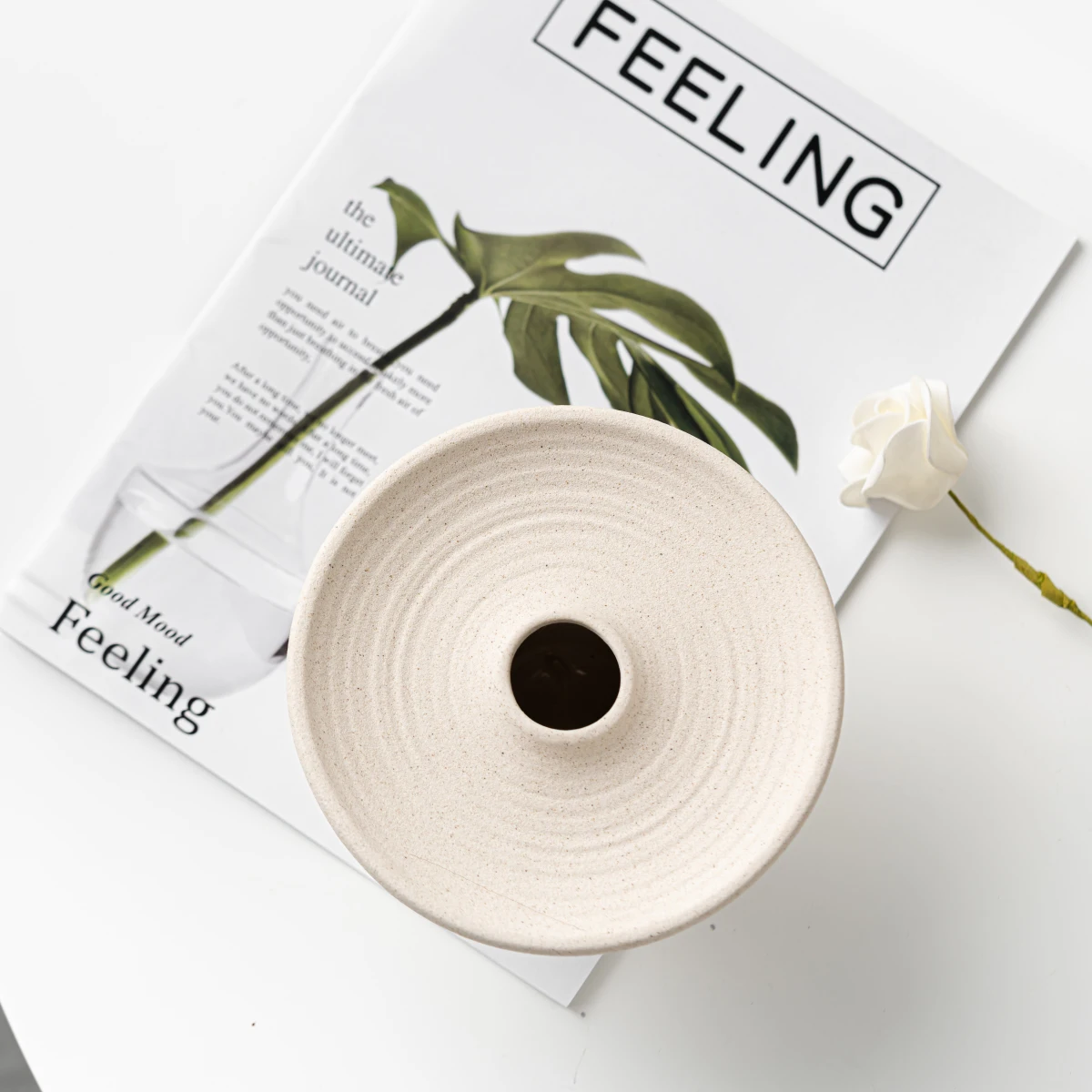 2023 New Design Nordic-style Ceramic Ornaments Creative Home Hydroponic Dry Flower Vases Wholesale Black  White Ceramic Vase Set