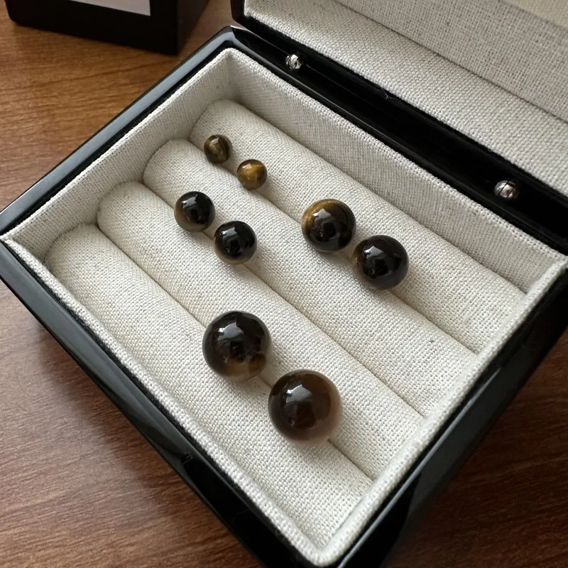 6 мм 8 мм 10 мм 12 мм простой круглый шар натуральный тигровый глаз камень 925 стерлингового серебра серьги-гвоздики для женщин