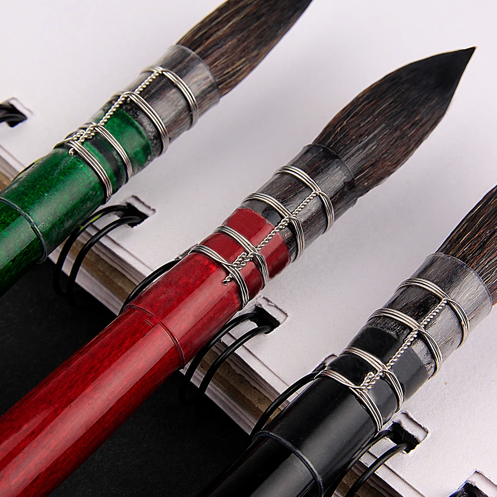 XinBowen Round Pointed Tip Soft Anti-shedding Squirrel Hair Professional Art Handmade Watercolor PaintBrush