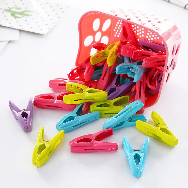 Multifunctional 30pcs Plastic Clothes Pegs Laundry Clothespin Quilt Towel Clips Spring Basket Cabides Hanger Shoes Storage
