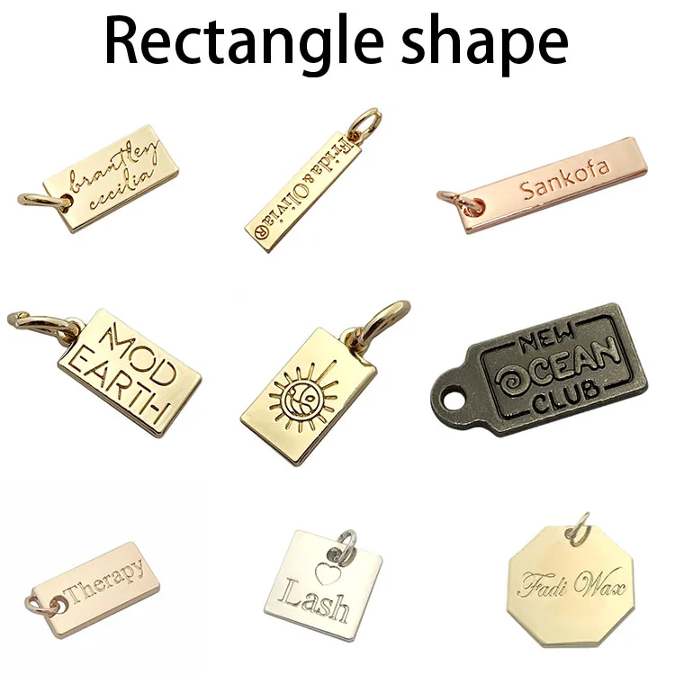 Oil covered protection round shape rose gold custom jewelry tag stamped logo pendant