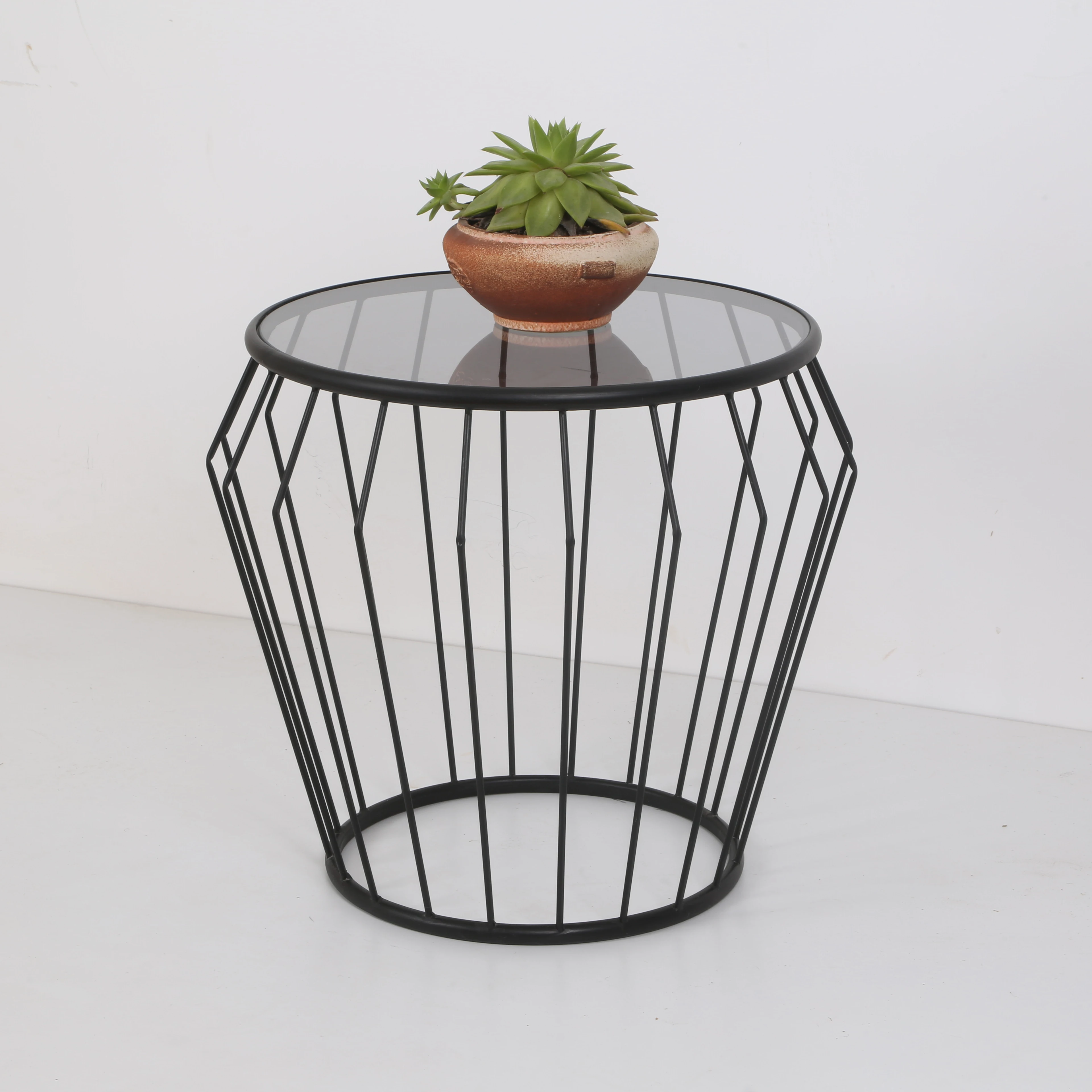 European Mirror Glass Polish All Metal Living Room Message Table Decoration Coffee Table