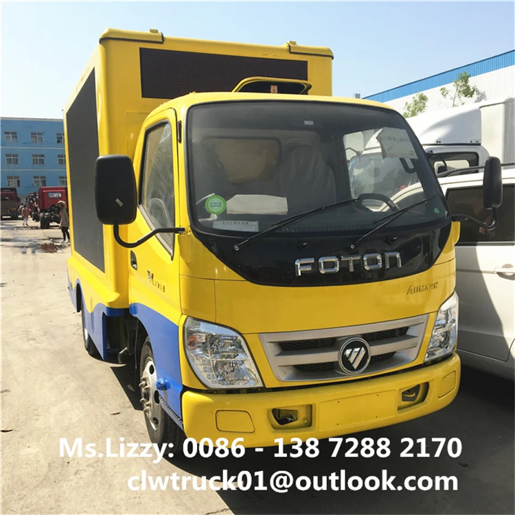 Hot Selling Foton 4x2 Outdoor Waterproof LED Mobile Advertising Trucks For Sale in Dubai
