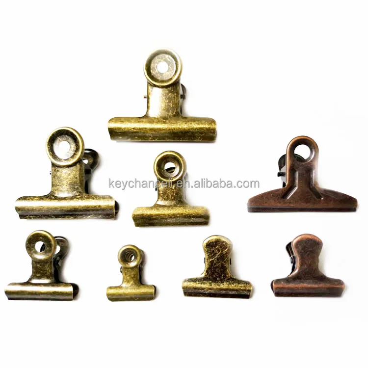 30mm antique brass bronze rusty gold rose gold black silver food clip metal bulldog clip for snack bag coffee bag