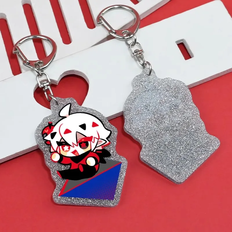 Custom Clear Acrylic Keychain Logo Cartoon Epoxy Keychain Charm Pin Stand Plastic Key Chain Anime Acrylic Keychain Custom