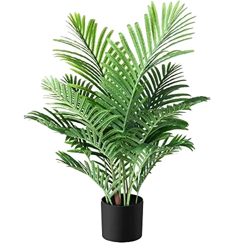 Majestic Palm Ravenea Rivularis Artificial Indoor/Outdoor Great Housewarming Gift Plastic Realistic Leaves Pot Home Office Store