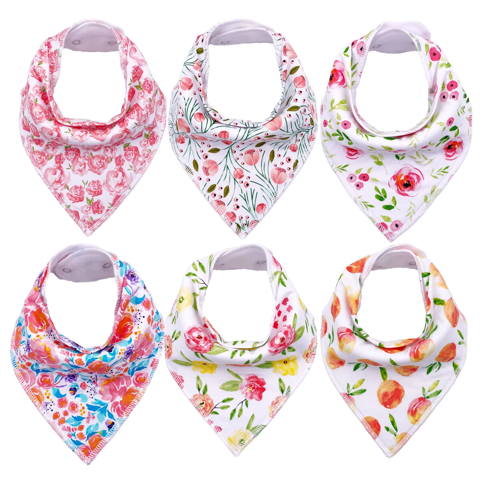 100% Organic Cotton Baby Bandana Dribble Bibs for Boys and Girls Set of 8 Baby Bandana Bibs