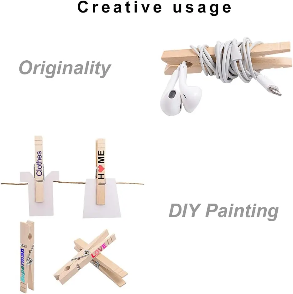 High Quality Clothes Pins Wood for Hanging Clothes, Heavy Duty Wooden Clothespins,Clothes Pins for Craft