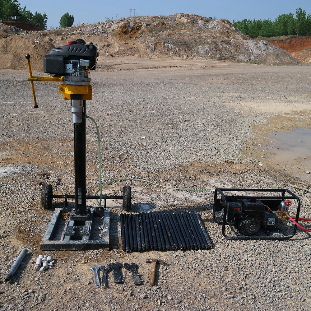 CE ISO Certified Portable Borehole Drilling Machine Power Hammer Drills for Drill Steel Multi Function Removable Ore Gas Engine