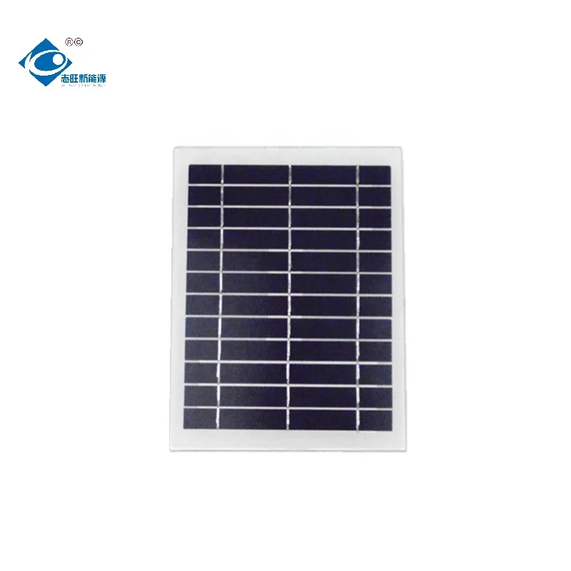 6V Portable Solar Panel Charger 5W Glass Laminated Solar Panel ZW-5W-6V Mini Poly Crystalline Solar Panel