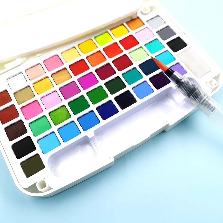 water color cake in 48 colors solid paint with bright colors, water color cake