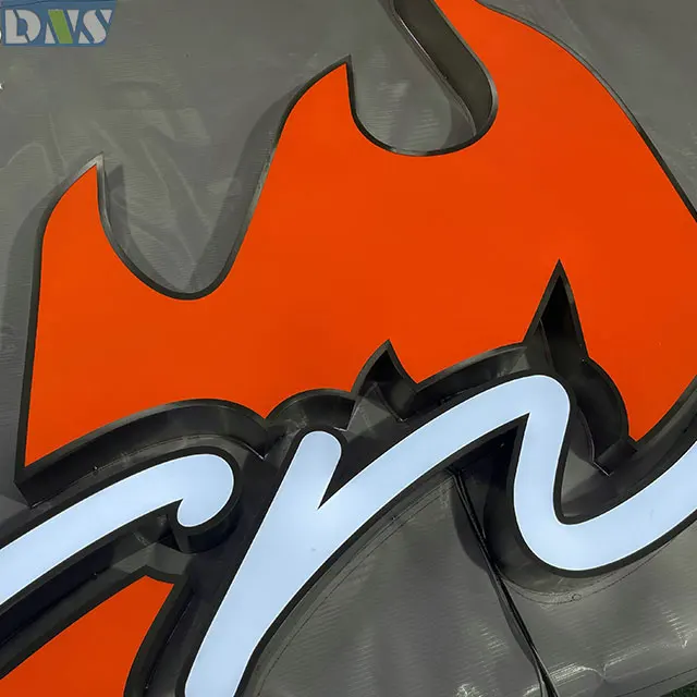 3d smoke led laser cut metal with light open sign for shop frontlit backlit letters