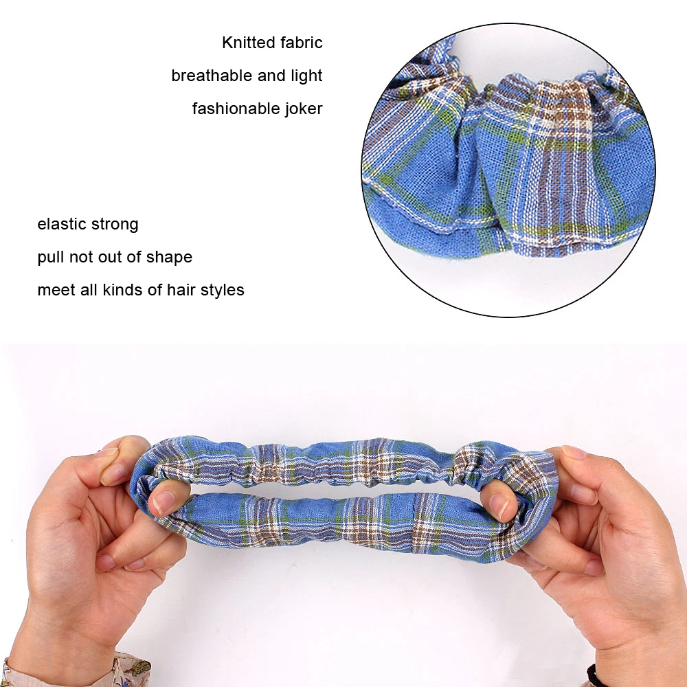 New style Color grid fabric hair ties popular women elastic dot hair scrunchies