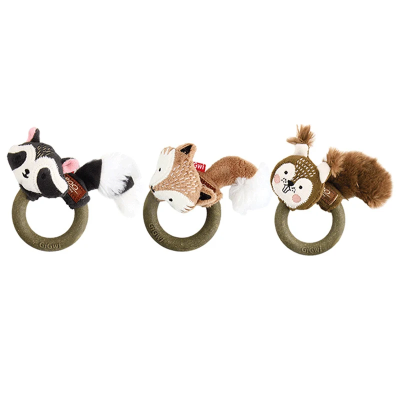 Quality custom soft cat stuffed animal plush toy catnip ring pet cats indoor toys with BB paper kitty