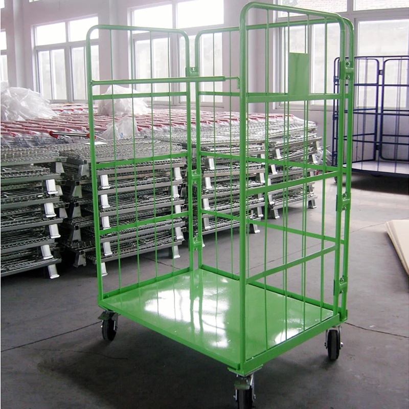 Custom Warehouse dolly Logistic cart wheel dollies 4 wheel collapsible warehouse heavy duty 500kg platform steel cart trolley