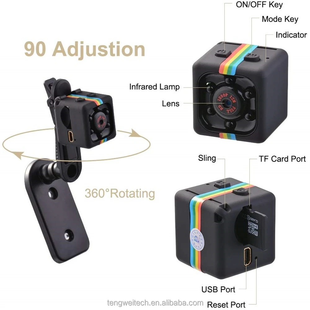 
Mini Camera Cam Sensor Night Vision Camcorder Recorder Motion Car DVR Camera Sport DV Video Small Camera Cam SQ 11 
