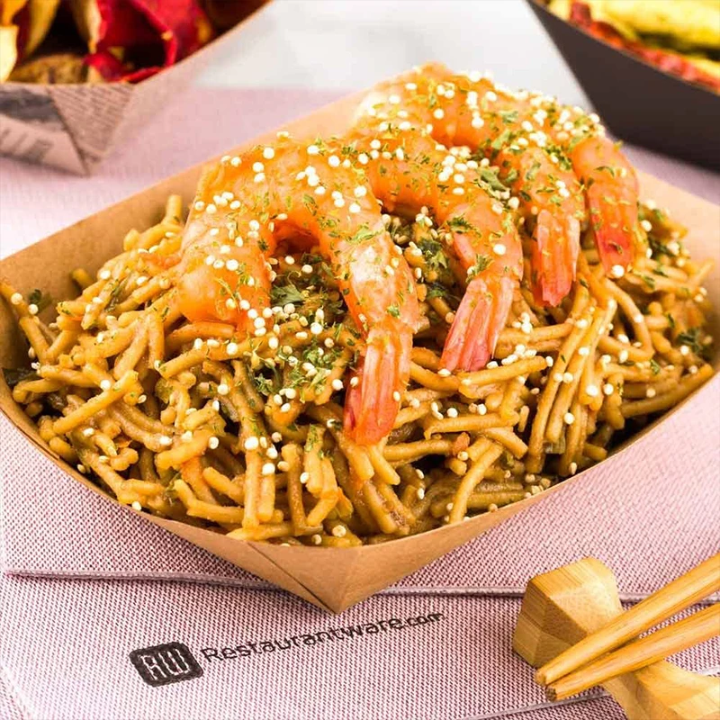 Eco Friendly Food Holder Tray, Kraft Paper Container for Diners, Concession Stands Best Sturdy Disposable Party Snack Boat