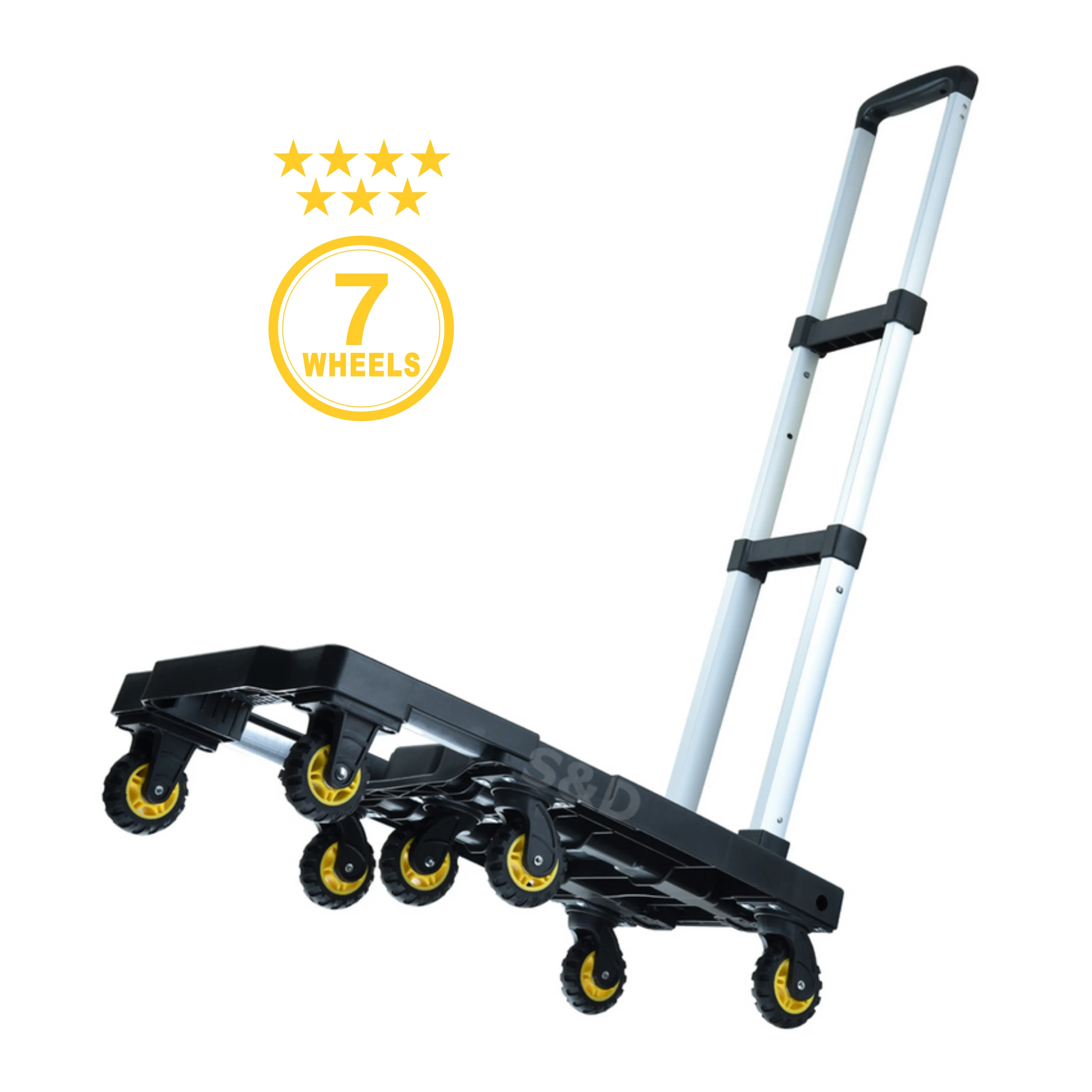 
150kg heavy duty compact platform lightweight portable flatbed 7 wheels dolly folding shopping luggage hand trolley cart truck 