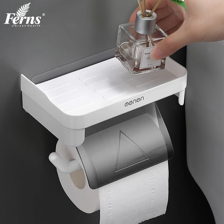 Wall Mount Toilet Paper Towel Holder Bathroom Storage Rack clear plastic towel holder