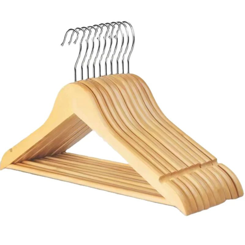 Tailai Solid Wood Suit Hangers Space Saving Wooden Tie Clothes Hanger Clothing Fashion Wooden Hangers.