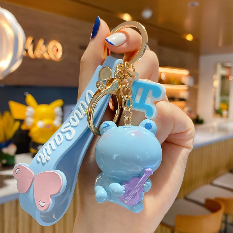 BaiMao original design happy frog pendant key chain bag purse pendant decor cute cartoon car keychain