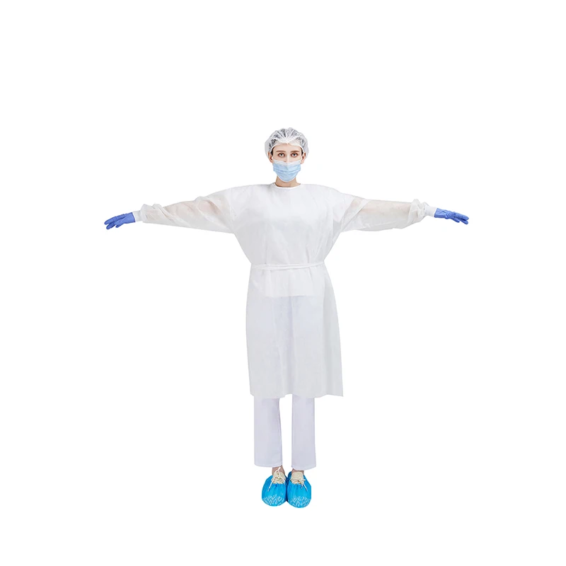 In Stock 2021 Waterproof Antistatic Disposable Green 18 GSM 28 GSM Level 1 Blue White Disposable Patient Exam Gowns