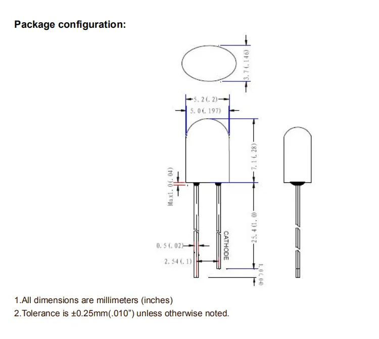 Juhong 5mm oval led diode diffused blue color 1.2V led 5mm free sample