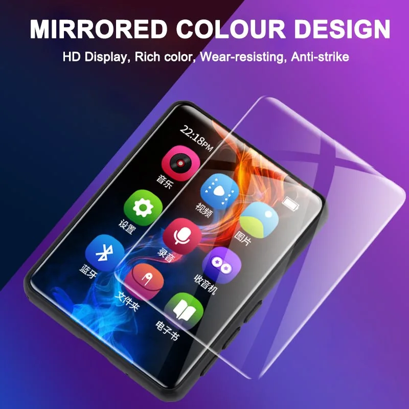 X6 2.4 inch Mini MP3 Player Blue tooth HD Touch Screen External Playback Music Player HiFi Sound MP4 MP5 Video Portable Player