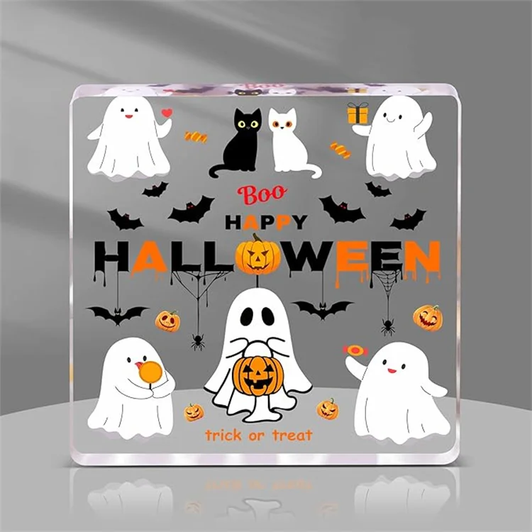 Creative Fun Acrylic Halloween Decorations Ghost Sculpted Acrylic Party Decorations for Desk Home Halloween Gifts
