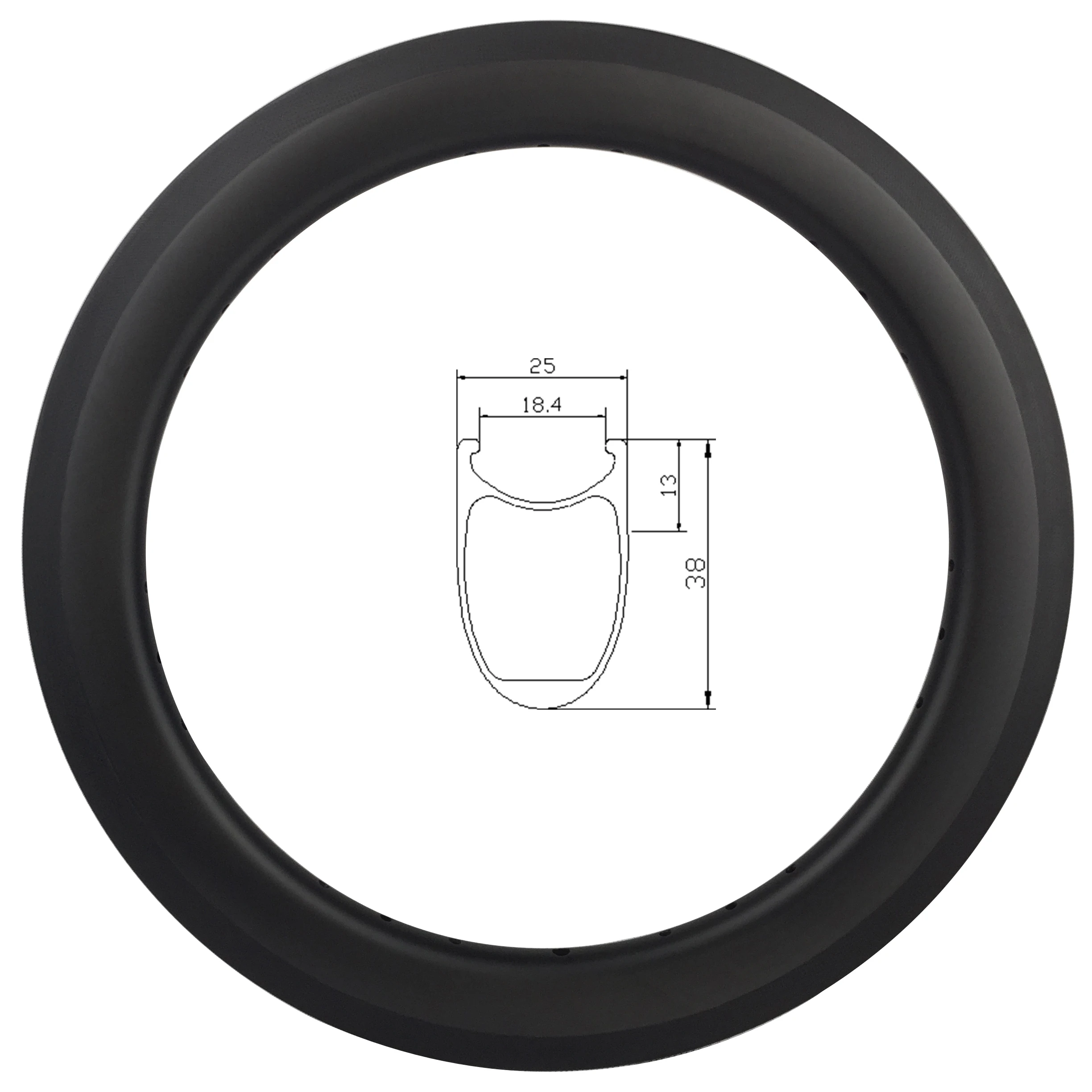 Light Weight BMX Rims 20 Inch 38 mm Depth Carbon Bicycle Rim Clincher Carbon Rims