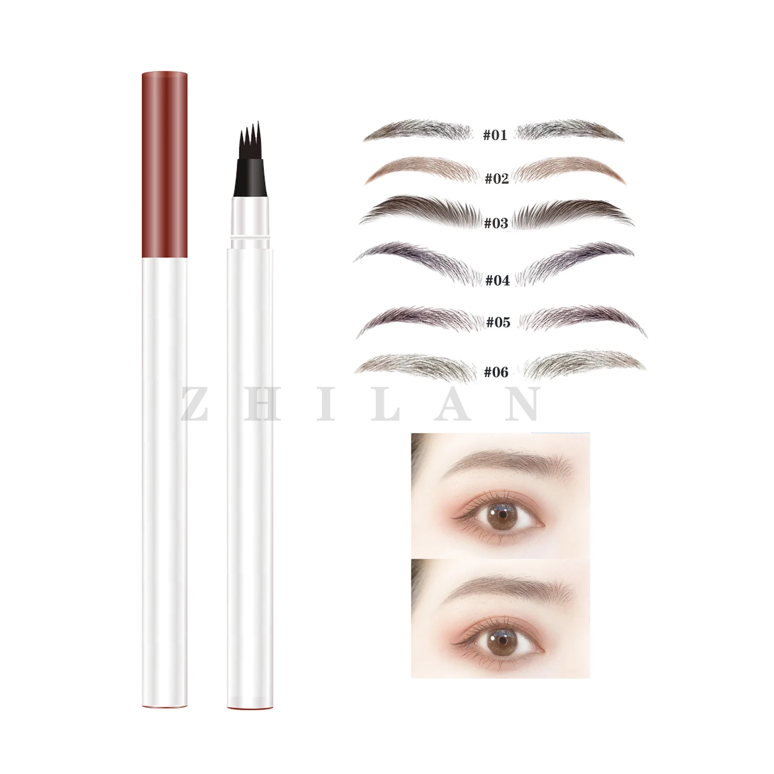 Trending Products Liquid Eyebrow Pencil Custom Boxes Waterproof Tattoo Pen