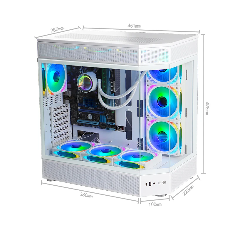 Choiyan High Quality Custom Logo Tempered Glass Gaming PC Case Mid Tower Micro ATX Desktop Computer Cases Towers