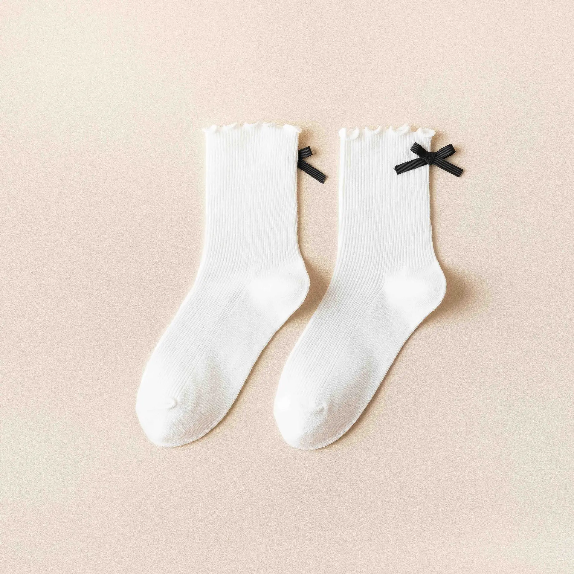 wholesale custom new white Lolita cotton women socks preppy style jk uniform socks gaiters mid-tube socks