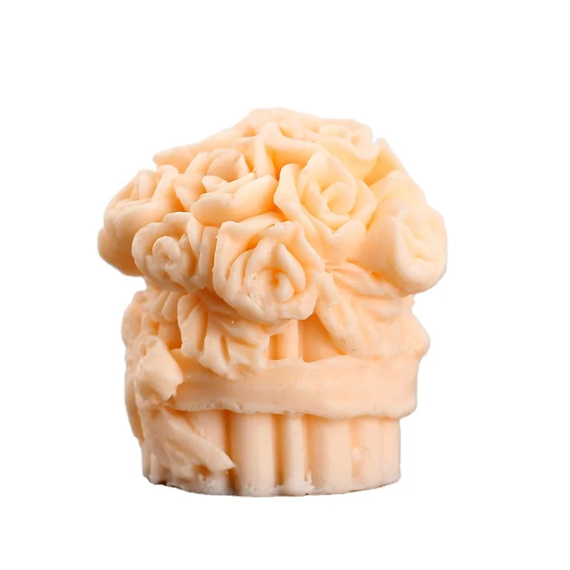 H0126 Handmade Silicone Mould 3D Roses Candle Mold