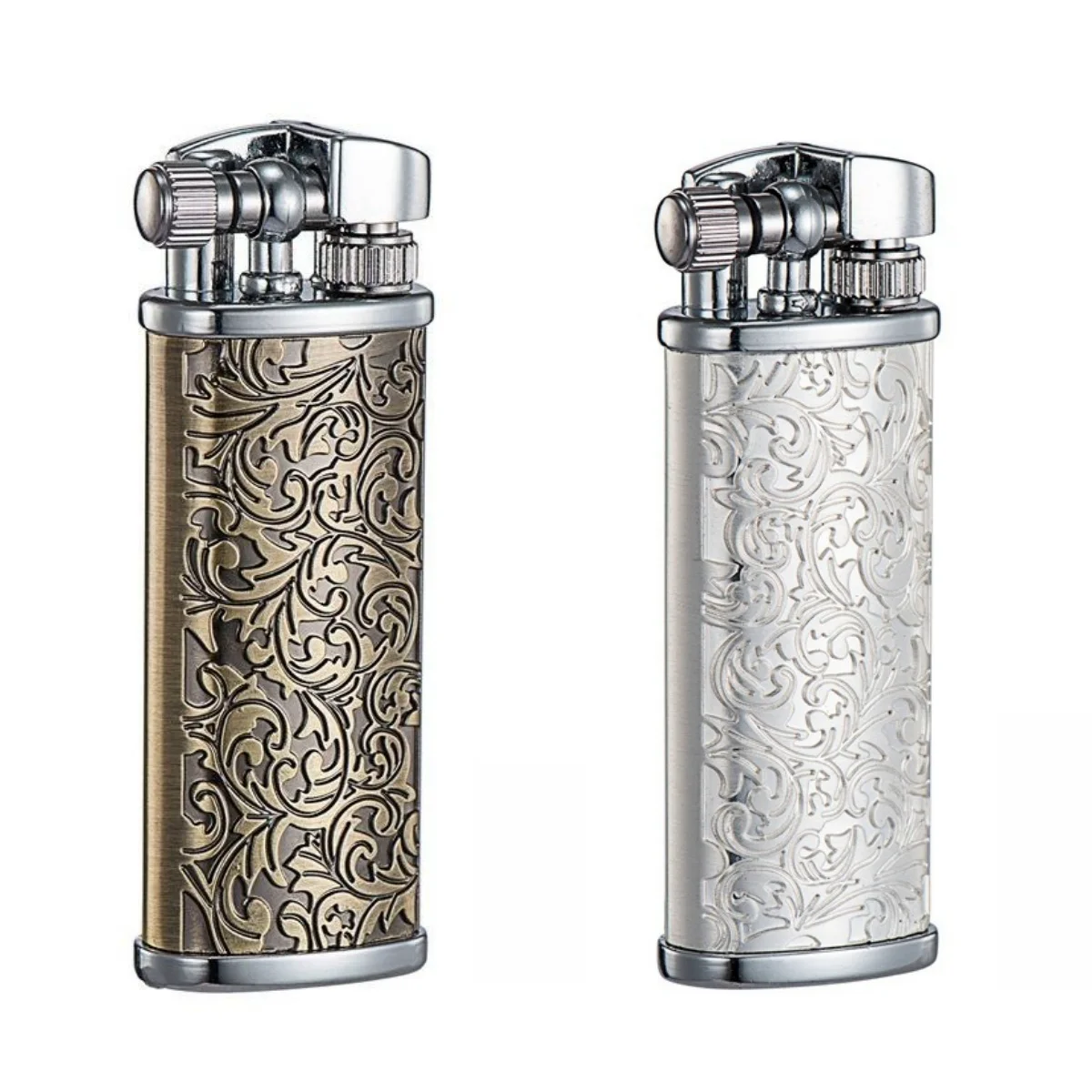 Vintage Flint Kerosene Lighters Flame Retro Metal Grinding Wheel Petrol Cigarette Cool Lighters Creative Gadgets