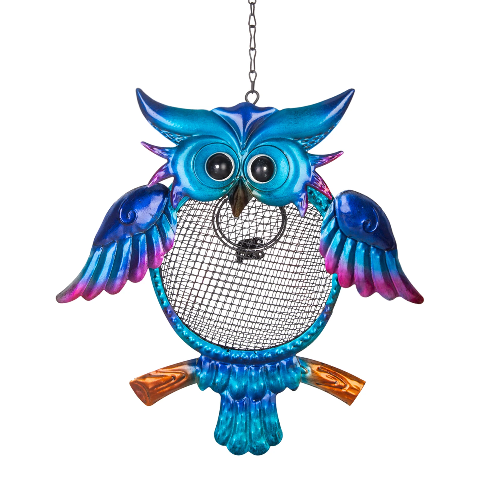 Bird Feeders for Outside, Wild Bird Feeders for Outdoors Hanging, Metal Owl Decor for Garden Patio Decoration