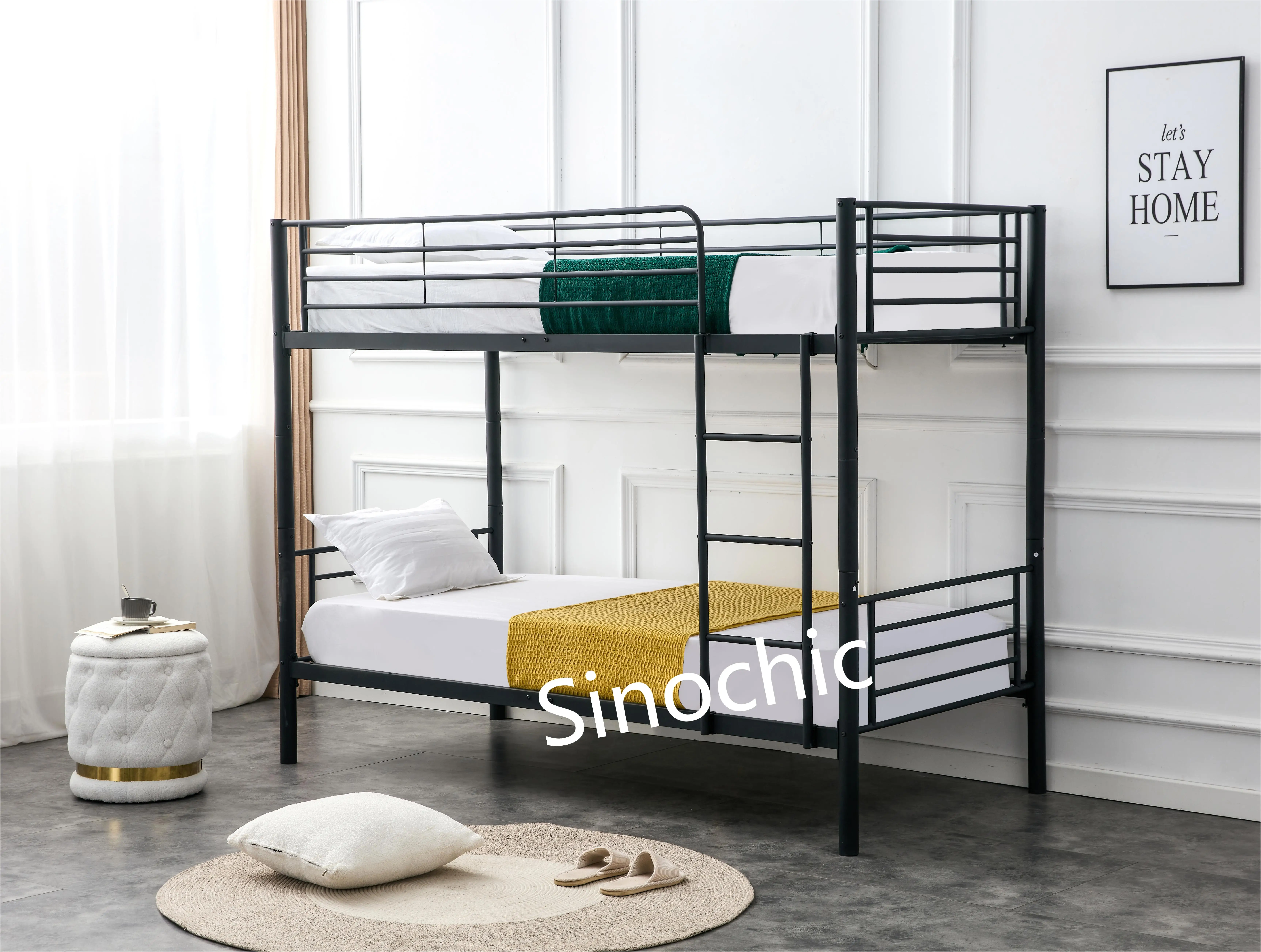 Metal home furniture for bedroom cheap super single double bunk bed triple bunk bed Dormitories school bunk bed