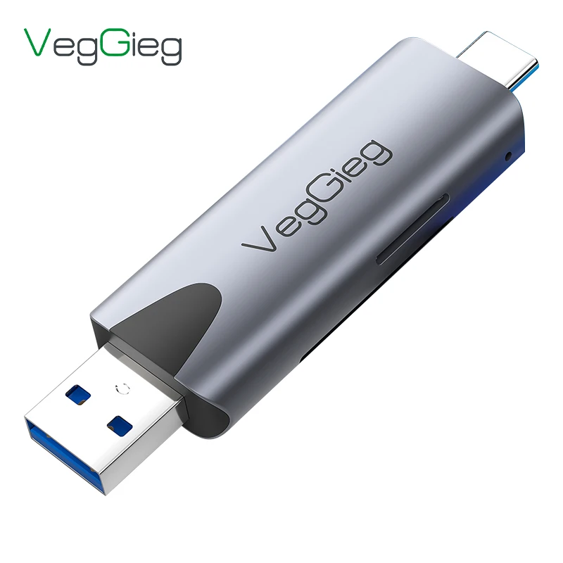Veggieg высокоскоростной USB3.0 OTG кард-ридер все в 1 SD TF многофункциональный считыватель карт Type-C для ноутбука планшетный телефон компьютер