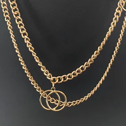 Ladies Fashion Accessories Luxury Designer High Quality Gold Silver Metal Thick Chain Waist Belts for Women