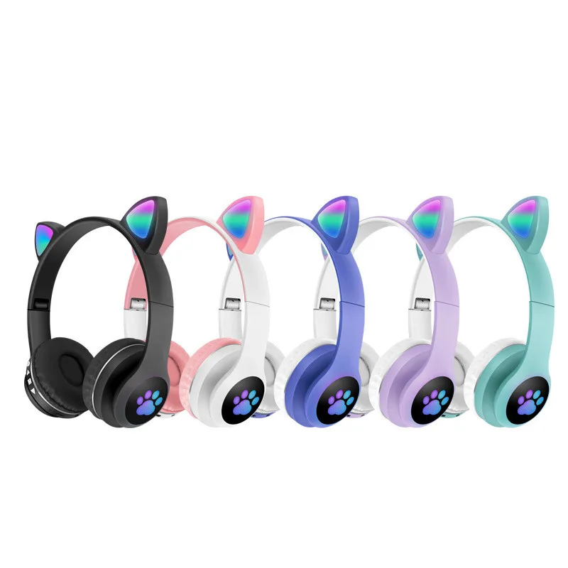 Lovely Cartoon Vzv-23m Children Wireless Headset cheap Students Cat Ear Stereo Headset  for kids