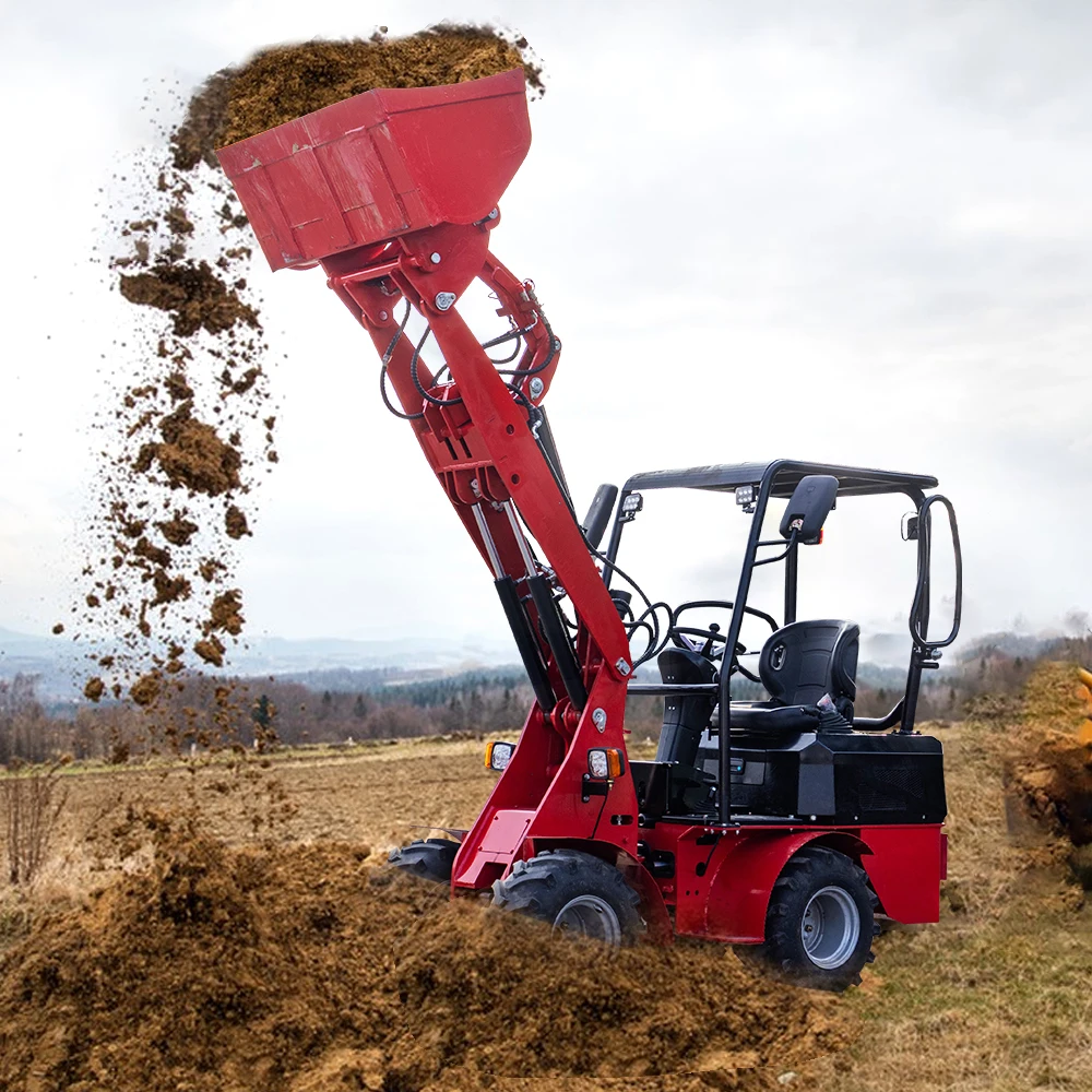 Factory Directly Battery Electric Mini Skid Steer Loader Under Construction Make Farm Wheel Loader