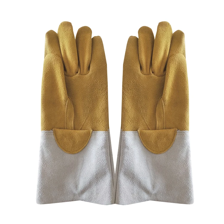 Industrial protective cow split leather safety gloves working gloves tig welding gloves
