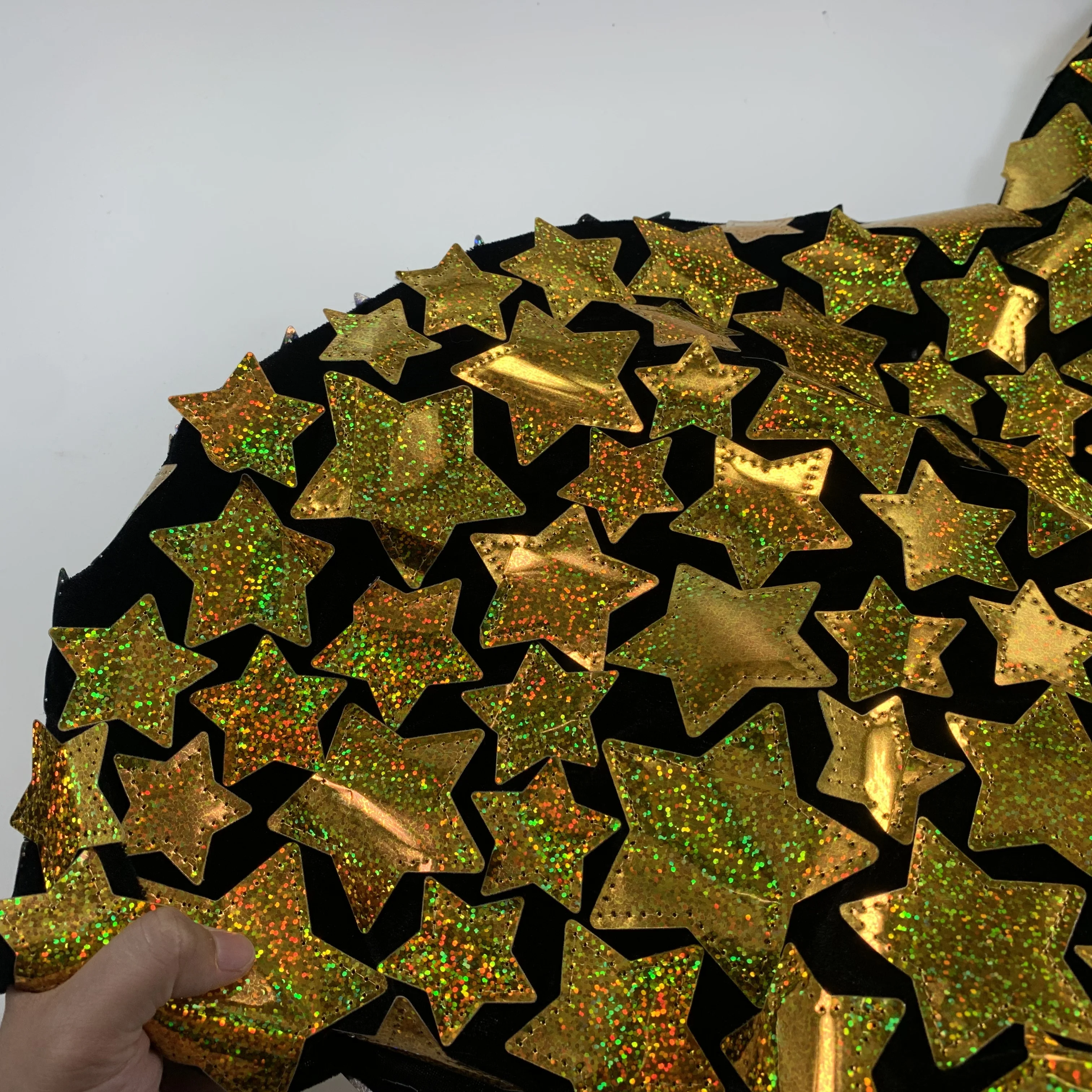 New Fashion Elastic Velvet Spandex Hologram Sequin Velour Fabric Laser Colorful Background for Bags Clothing Accessories Shoes